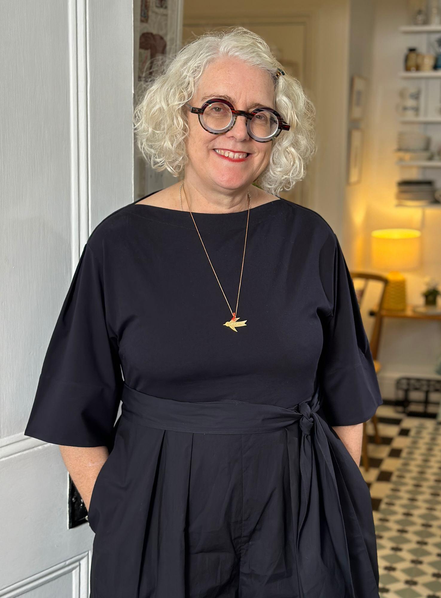 Anne Kelly Textile Artist in her studio
