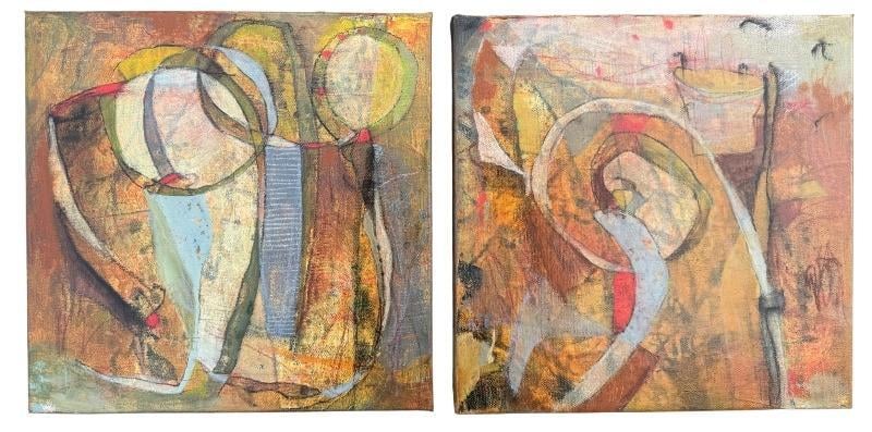 Artwork by Kimberly Schmid - Garlic Scapes - abstract painting course