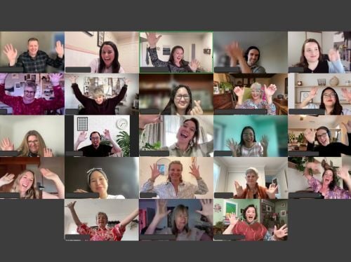 The Take Two Team on a Zoom meeting