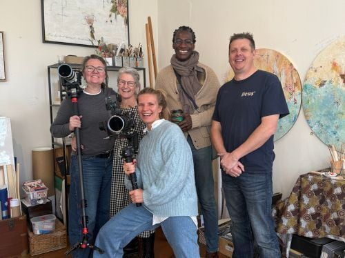 Break from filming for Robert Lee Davis with Ang, Jo, Joy and Daniel from Take Two