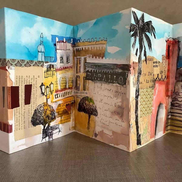 Concertina sketchbook - Karen Stamper
