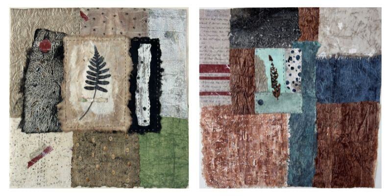 Diane Burch’s artwork completed during The Way of Wabi Sabi Collage