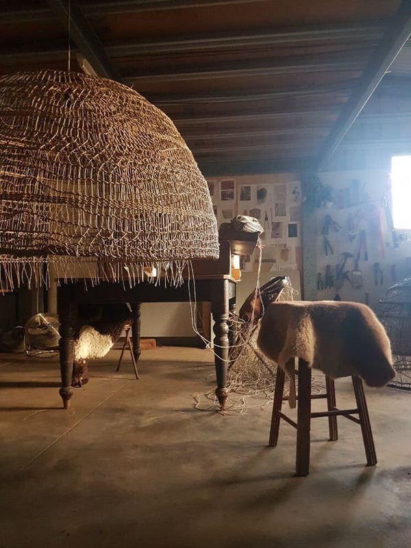 Harriet Goodall artist - work in studio in Northern Highlands Australia