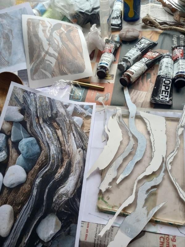 Heather Mills during course - Inspired by Artist Lindy Lee