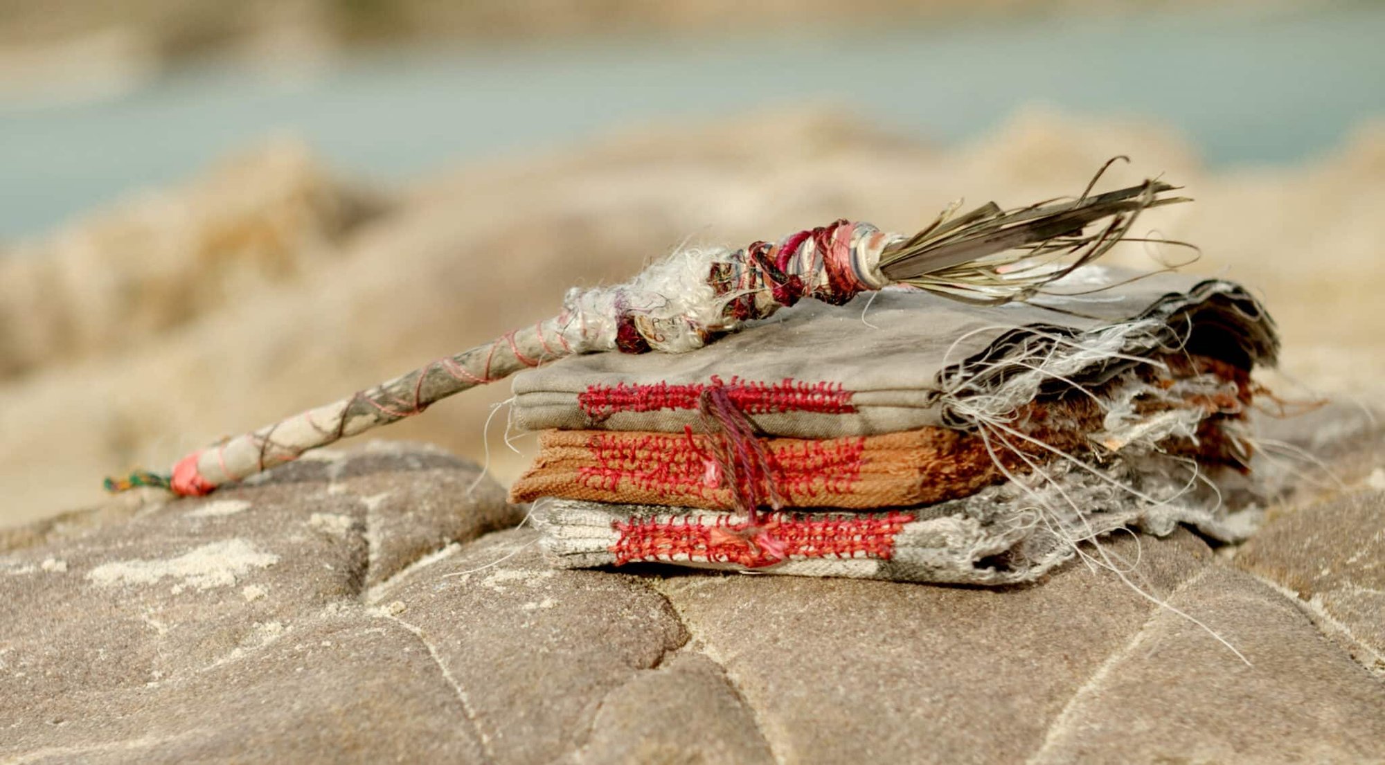 Lorna's handmade brush and fabric books