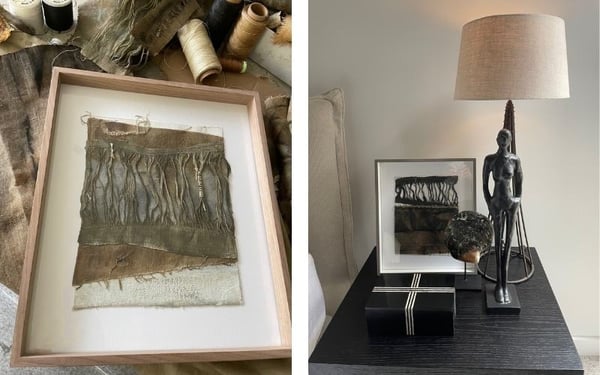 Mardi Busby - Framed fabric artwork for one of the Sensing Place course modules