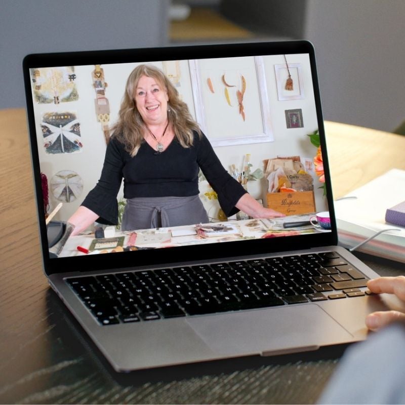 Roxanne Evans Stout during Wilderness &amp; Wonder shown on a laptop screen