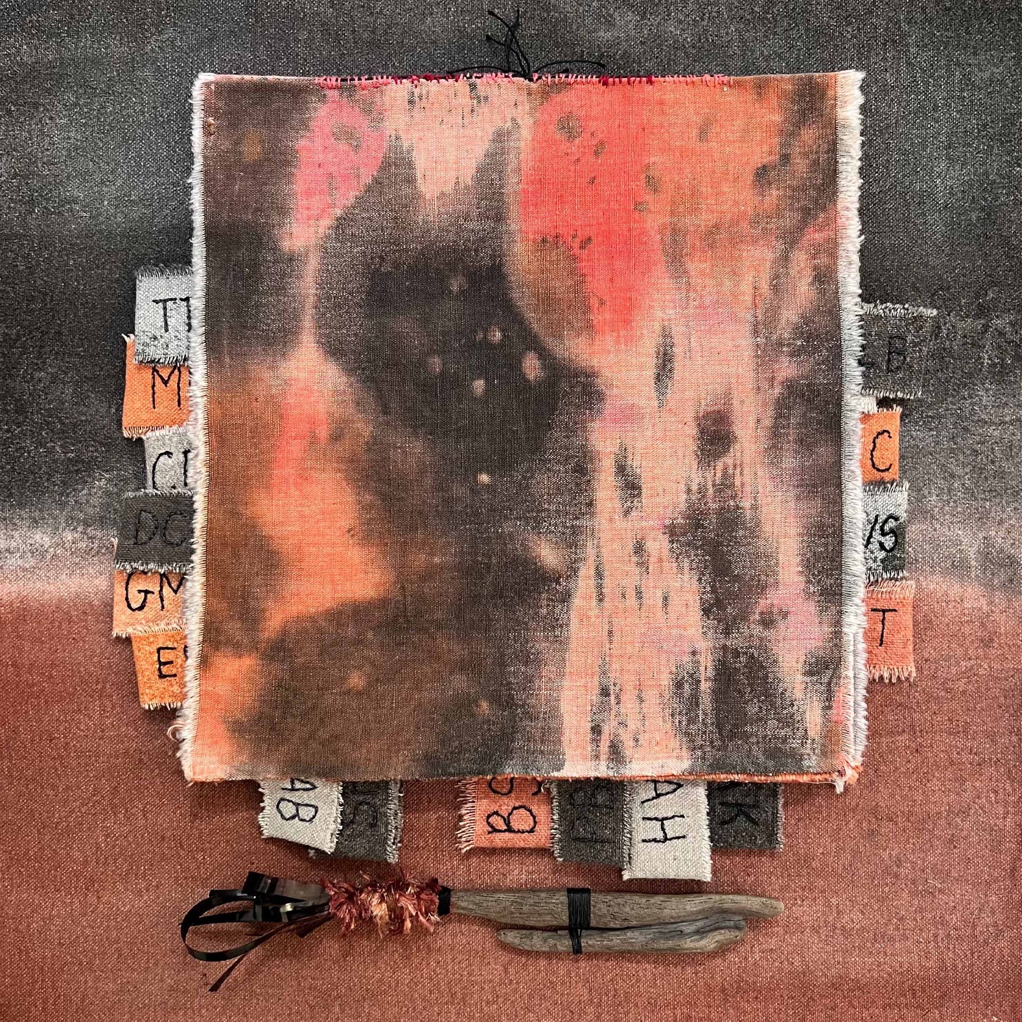 Close up of artwork by Lorna Crane