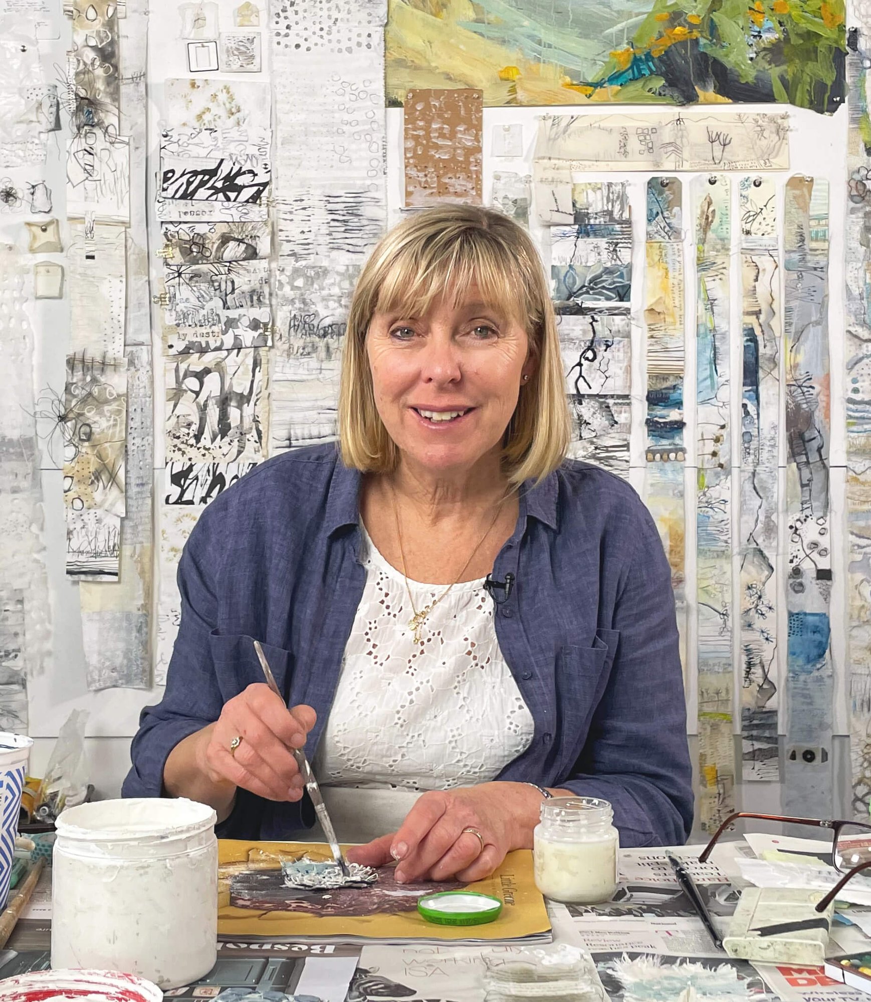 Shelley Rhodes talking to camera during Finding Fragments