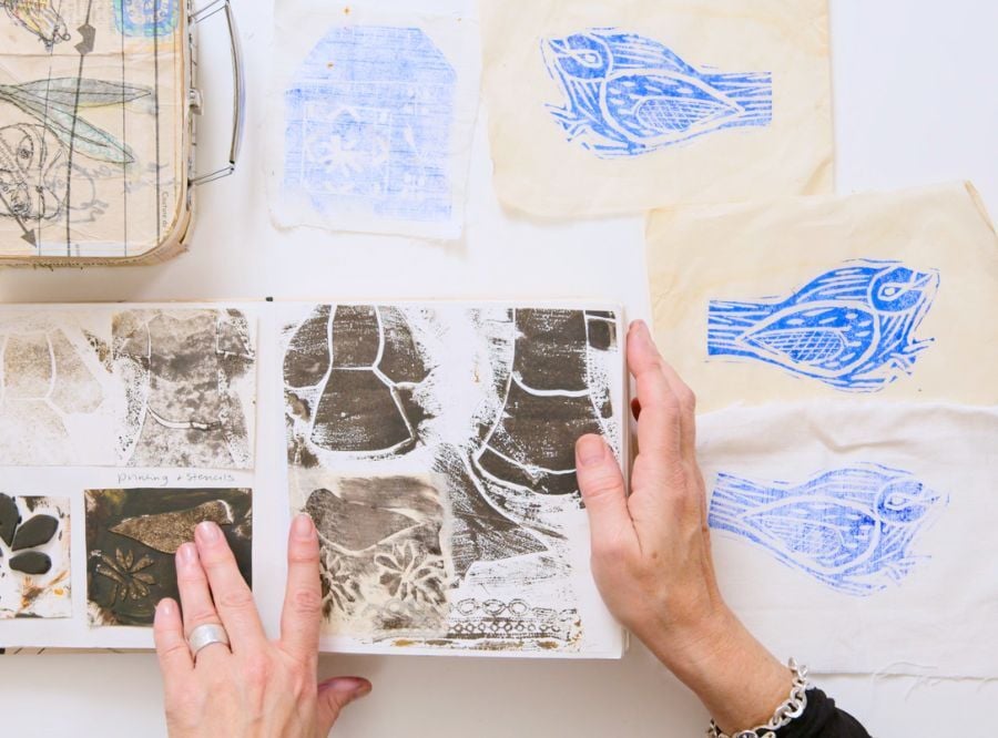 Anne Kelly printed ink birds