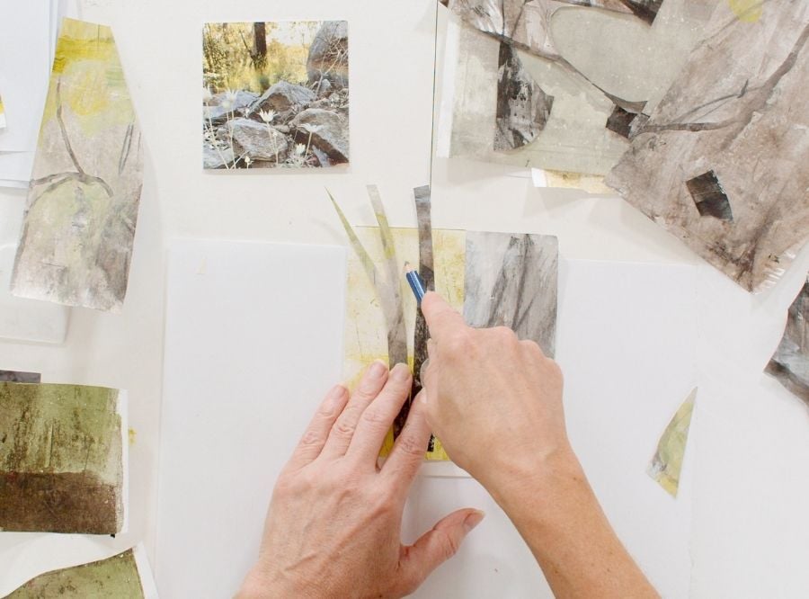 Tara working on a piece during Inspired by Nature