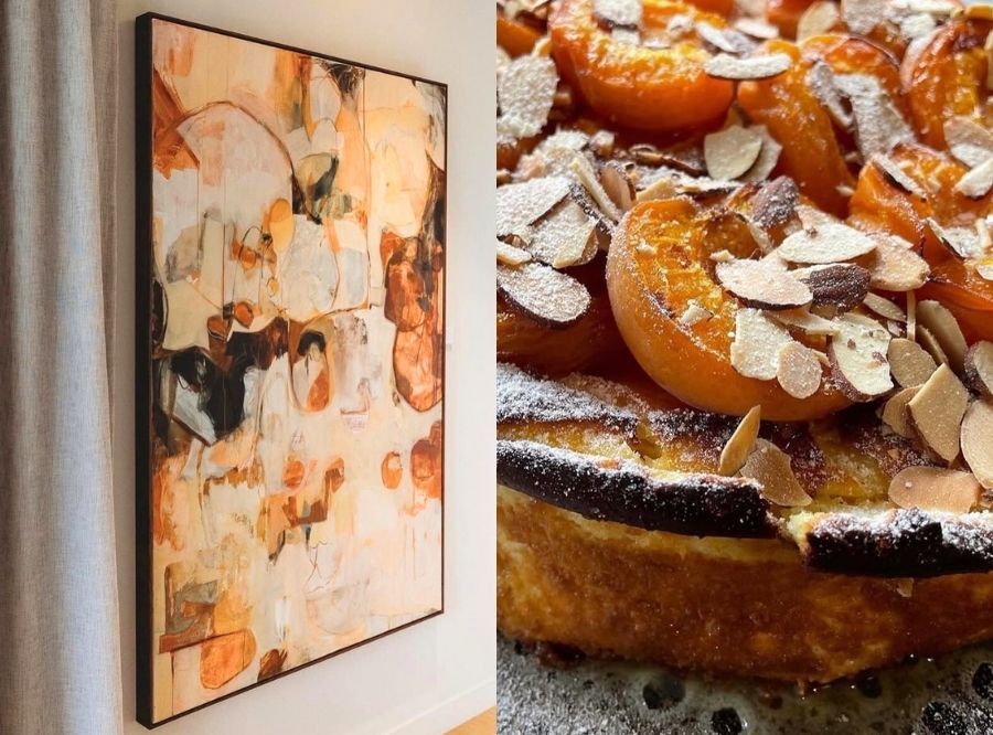 Artwork by Nicola Bennett and the food that inspired it