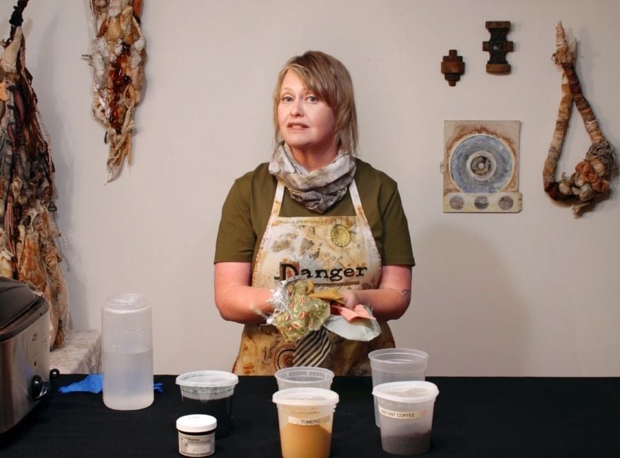 Clarissa Callesen talking to camera during Creating with Courage