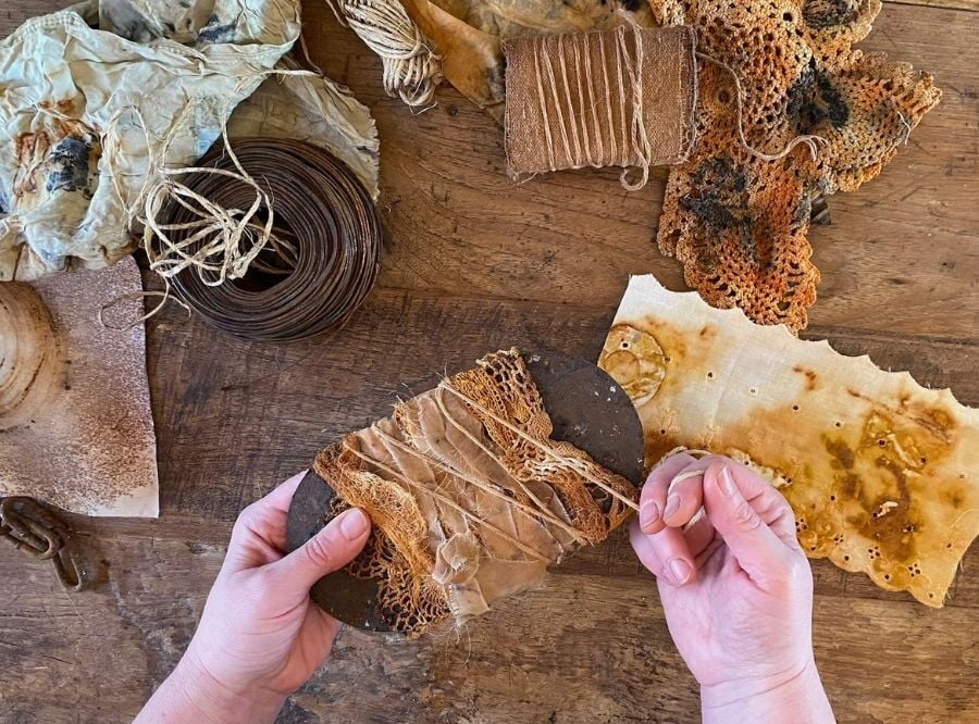 Clarissa's hands showing new creative techniques