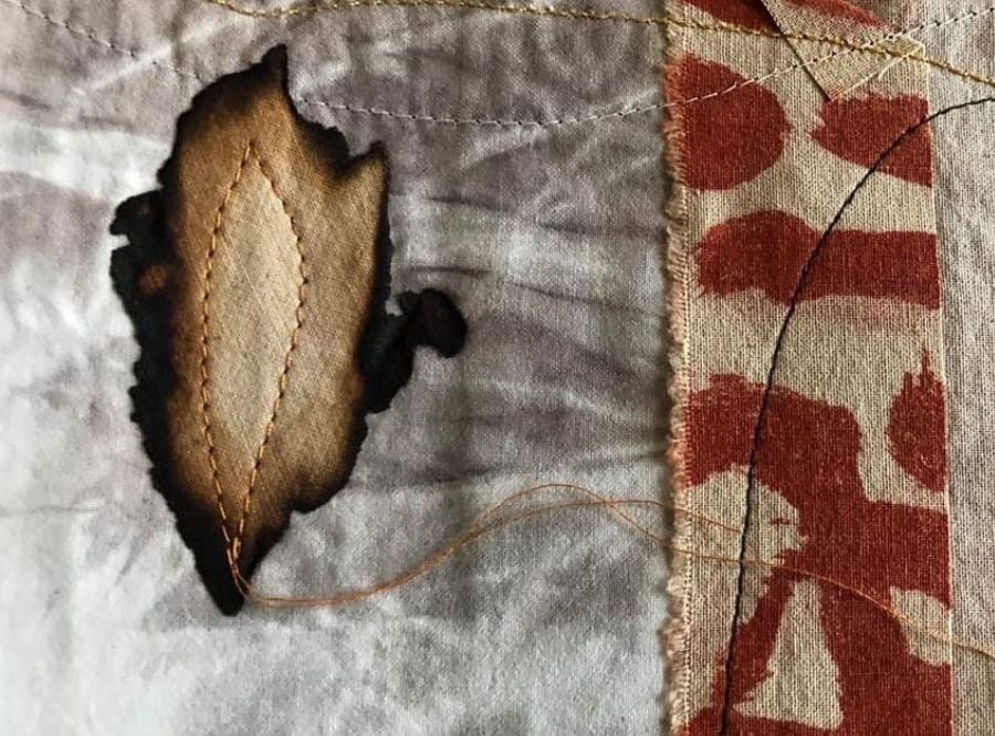 Close up of artwork by Lorna Crane