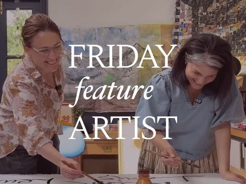 Friday Feature Artist copy over a photo taken during an interview