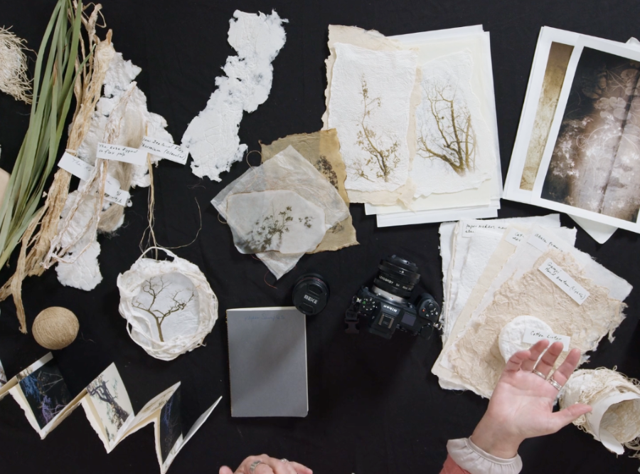 A view of creative materials Karen Olson uses during Focus and Flow