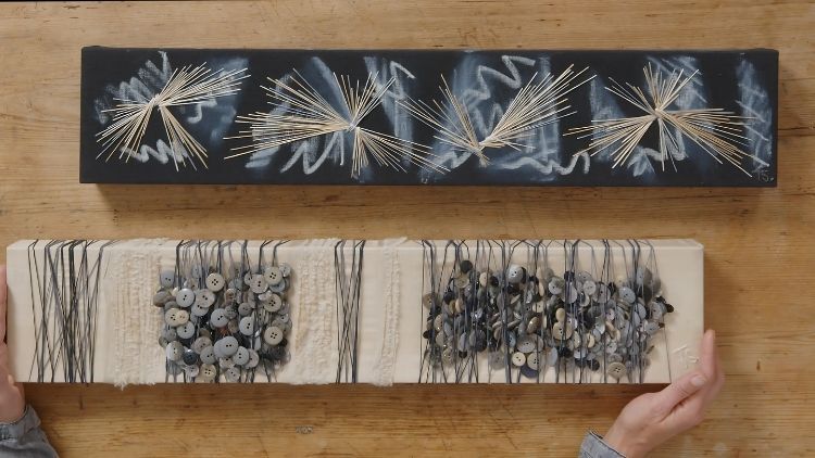 Tina Marais showing her artwork