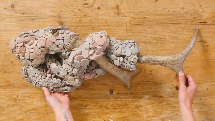 Tina Marais showing her artwork