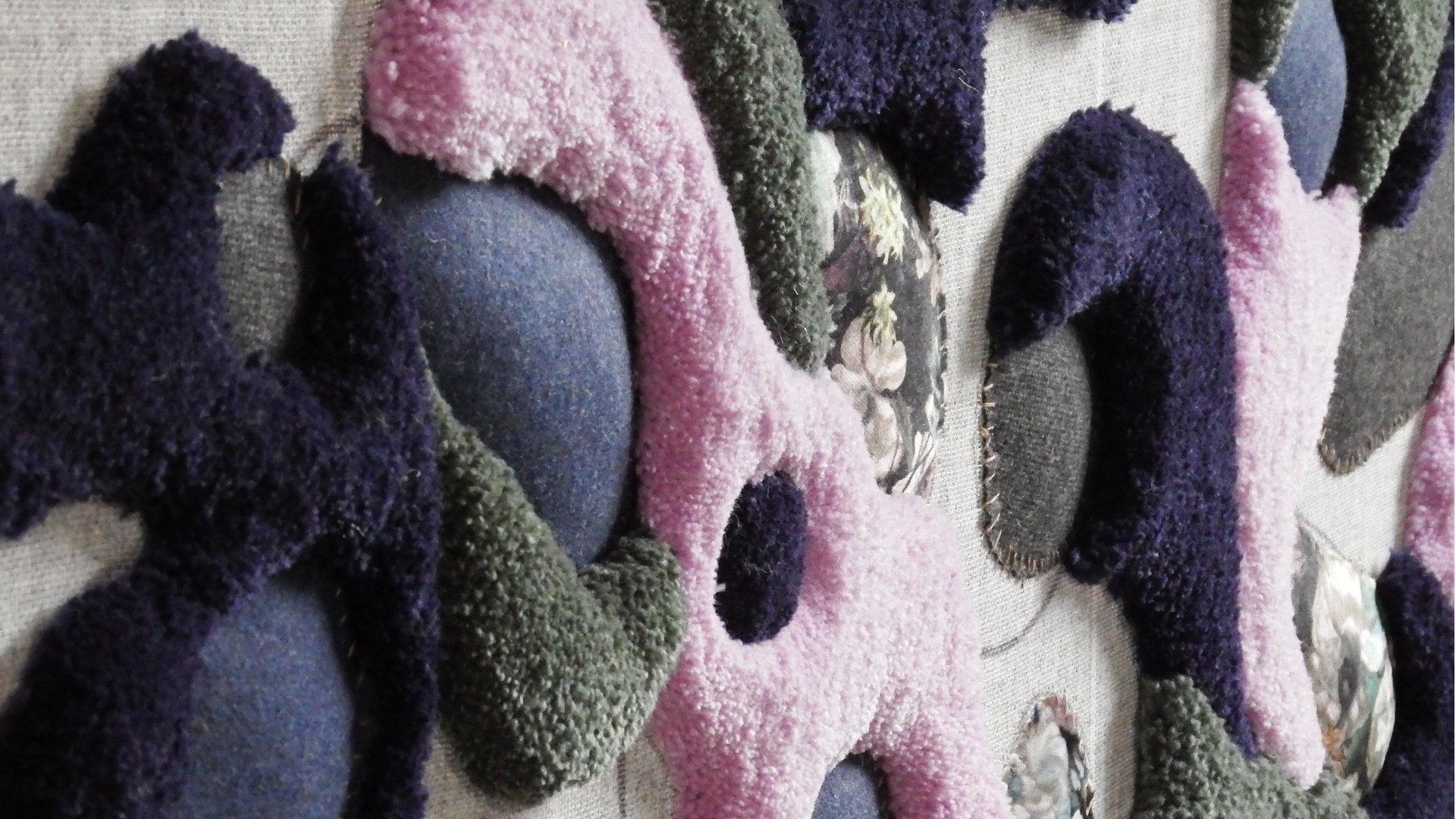 Close up of tufting artwork in progress - Kerri Hollingsworth