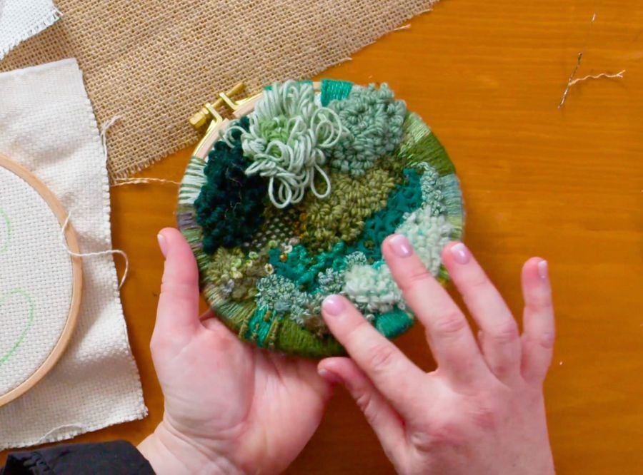 Fleur Woods showing textural embroidery techniques